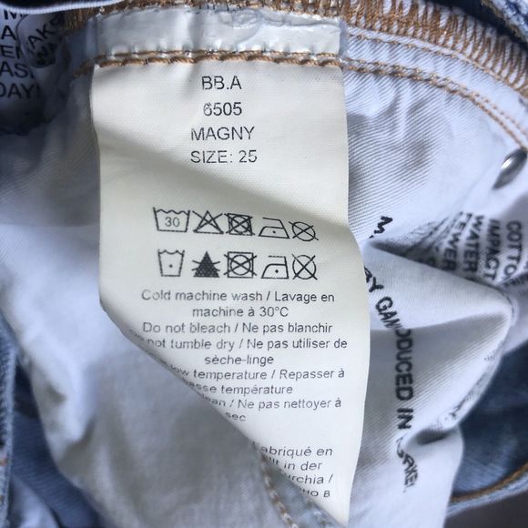 GANNI Floral Print Denim Core Magny Wide Straight Jeans Bleach Light Blue 25 - Picture 14 of 15